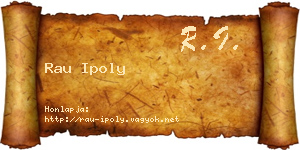 Rau Ipoly névjegykártya
